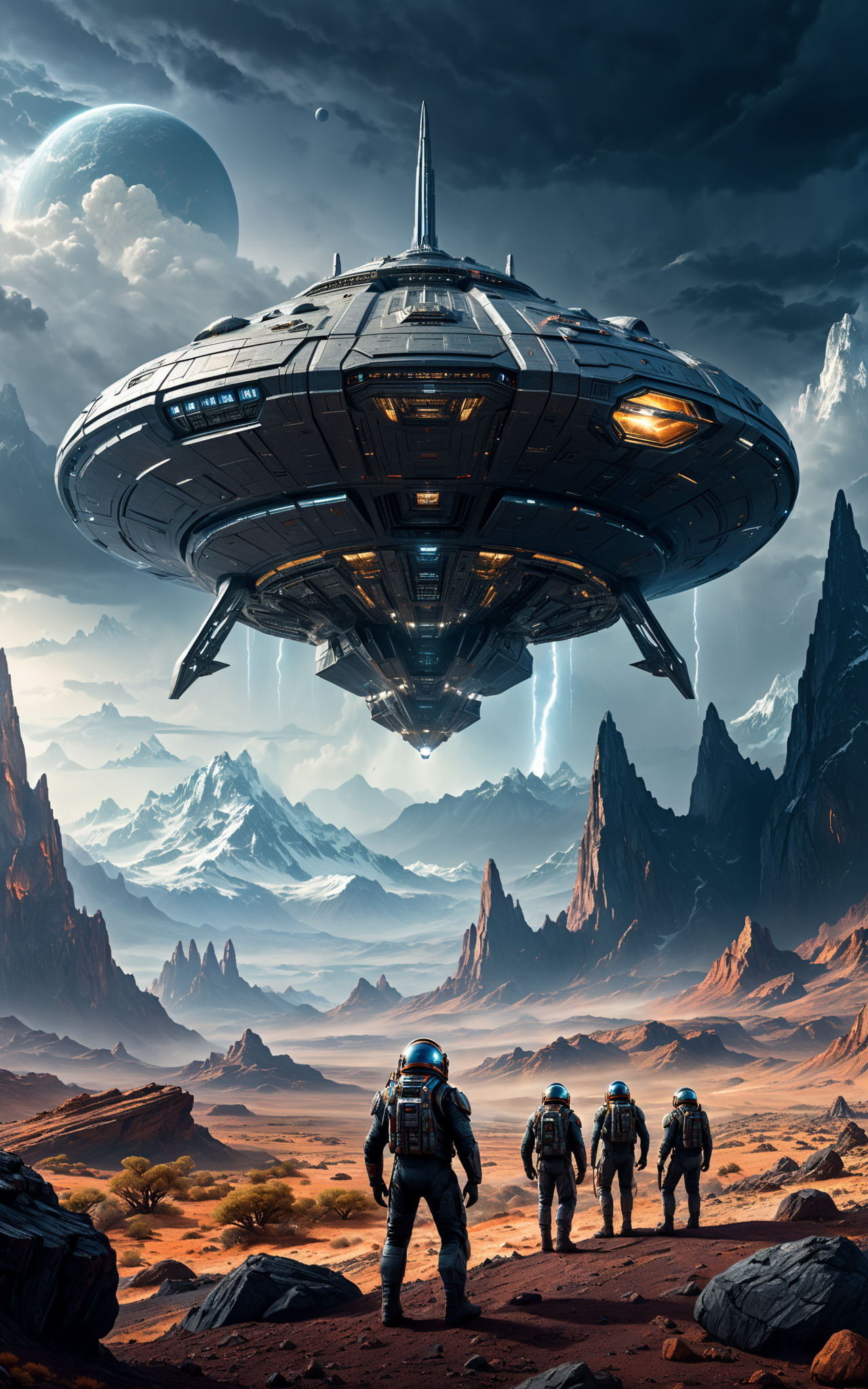 03322-768566214-spaceship and its crew on an unknown planet, mountains and rocks in the background, stormy sky, Science Fiction artwork, complex.png